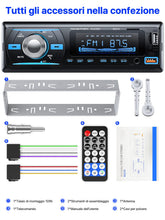 Carica l'immagine nel visualizzatore di Gallery, RDS Autoradio Bluetooth 5.0 Vivavoce, Chismos FM/AM Bluetooth Autoradio con telecomando, Supporto due USB/AUX in/SD/TF/WMA/WAV/MP3 Player, 1 DIN Stereo Radio 4x65W Supporto iOS Android