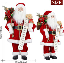 Carica l'immagine nel visualizzatore di Gallery, Uten Babbo Natale in Piedi Figura con Sacchetto Regalo e Orso, 46cm/18 Pollici Babbo Natale Ornamenti Natalizi Decorazione Domestica Bambola di Natale