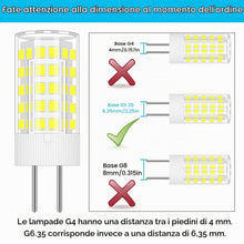 Carica l'immagine nel visualizzatore di Gallery, Gy6.35 - Lampadina LED di ricambio per lampadina alogena 12 V JC Bipin 40 W 50 W con base a pin, luce bianca, 4 W, picco