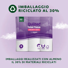 Carica l&#39;immagine nel visualizzatore di Gallery, by Amazon Carta Igienica, 3 Veli Trapuntata, Morbida e Setosa, 36 Rotoli (4 Confezioni da 9), 200 Fogli per Rotolo, Certificata FSC