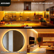 Carica l'immagine nel visualizzatore di Gallery, 12 V Striscia LED COB 3 m Bianca Calda, 3000K, Alimentazione Non