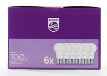 Carica l'immagine nel visualizzatore di Gallery, Philips LED Lampadine a Goccia, E27, 13W Equivalenti A 100W, Luce Bianca Calda, 6 Pezzi [Classe di efficienza energetica E]