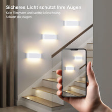 Carica l'immagine nel visualizzatore di Gallery, OOWOLF Applique da Parete Interno 1 Pezzi, Temperatura Colore Regolabile 3000K/4500K/6000K, 18W Alluminio Lampada a Muro