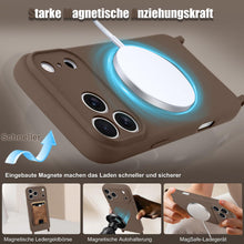 Carica l'immagine nel visualizzatore di Gallery, Magnetica Cover con Cordino per iPhone 17 Pro Custodia con Tracolla [Compatibile con Magsafe] Collana in Silicone Liquid