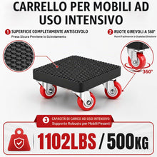 Carica l'immagine nel visualizzatore di Gallery, JIANTA Sposta Mobili Pesanti con 4 Carrelli, Set Sollevatore Mobili 500 kg