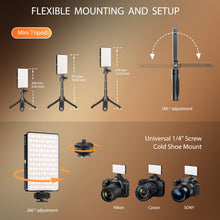 Carica l'immagine nel visualizzatore di Gallery, Telefono Luce Selfie, Luce per Foto Portatile Dimmerabile 2500-9000K CRI 95+ 3000mAh Batteria 120 LED con Treppiede e Cl