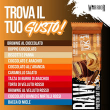 Carica l'immagine nel visualizzatore di Gallery, Warrior Raw Barretta Proteica Avena 12 x 75 g – Cioccolato e Arachidi
