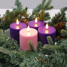 Carica l'immagine nel visualizzatore di Gallery, Fanna 4 Candele Led con Telecomando e Batteria per Avvento, Candele con Timer per Natale Decorazione Uso Interno - H 10c