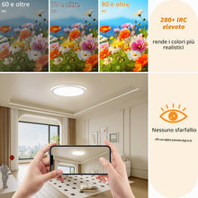 Carica l'immagine nel visualizzatore di Gallery, Oumida 30CM Plafoniera LED Soffitto Dimmerabile, 24W 2800LM Lampada led soffitto con Telecomando, Luce Notturna 1800k, P