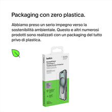 Carica l'immagine nel visualizzatore di Gallery, Belkin ScreenForce UltraGlass 2 Pellicola Vetro per iPhone 16, antigraffio, con durezza di 9H, include un supporto di al