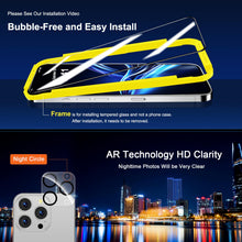 Carica l'immagine nel visualizzatore di Gallery, QHOHQ Vetro Temperato per iPhone 16 Pro Max + Pellicola Fotocamera, Grado Militare Pellicola Prottetiva, [Copertura Comp