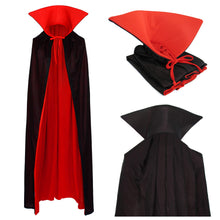 Carica l'immagine nel visualizzatore di Gallery, papapanda Vampiro Collo Alto Mantello Rosso Nero 130cm per Bambini e Adulti