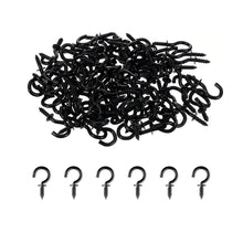 Carica l'immagine nel visualizzatore di Gallery, 100 ganci a vite neri con occhiello, vite a gancio da 1/2 pollici, per chiavi, piante, decorazioni