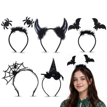 Carica l'immagine nel visualizzatore di Gallery, Fasce per Capelli di Halloween 5Pezzi Copricapo di Halloween Ragno Web