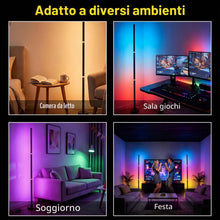Carica l'immagine nel visualizzatore di Gallery, Lampada da Terra LED Dimmerabile,120cm Lampada da Terra RGB con Telecomando