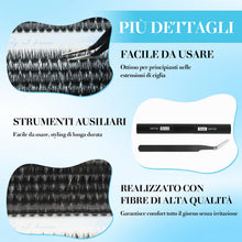 Carica l'immagine nel visualizzatore di Gallery, VEGCOO 560 Pezzi Ciglia Finte Extension Ciglia, 60-100-120-150D Curl Ciglia Finte Ciuffetti, 10-16mm Kit Eyelash Extensi