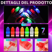 Carica l'immagine nel visualizzatore di Gallery, 40 Pezzi Torcia a Led con Dita Colorate a Led, Anello a Dito Luminoso, Torce a Led da Agganciare Alle Dita, Torcia per A