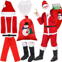 Carica l'immagine nel visualizzatore di Gallery, NEMMXUB 7 Pezzi Costume da Babbo Natale Abito da Santa Claus in Rosso Deluxe Costume Babbo Natale Uomo Adulto Costume di Natale, Set per Costume di Babbo Natale o San Nicola per Natale,Festa a Tema