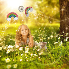 Carica l'immagine nel visualizzatore di Gallery, Minoplata - Orecchini per bambini in argento sterling, design arcobaleno, con chiusura per bambini, perfetti come regalo per ragazze per il compleanno, Argento sterling