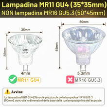 Carica l'immagine nel visualizzatore di Gallery, Lampadina Alogena 12V MR11 GU4 20W Dimmerabile, 35mm*35mm, 6 Pezzi