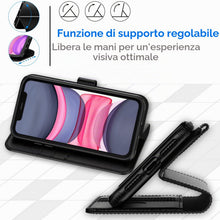 Carica l'immagine nel visualizzatore di Gallery, JETech Cover Portafoglio per iPhone 11, Nero