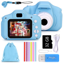 Carica l'immagine nel visualizzatore di Gallery, Faburo Macchina Fotografica Bambini con Scheda SD 32 GB, Fotocamera Bambini Portatile, Ricaricabile Fotocamera Digital Bambini, Videocamera Regalo di Compleanno/Natale per Bambini(Blu)