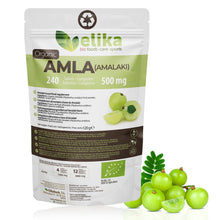 Carica l'immagine nel visualizzatore di Gallery, BIO Amla Elikafoods® BIOLOGICA. 240 compresse da 500mg. Rafforza i capelli e la pelle. Contiene vitamina C, minerali e a