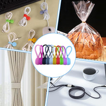 Carica l'immagine nel visualizzatore di Gallery, Fascette Fermacavi, 10 Pezzi Organizer Cavi, Riutilizzabili in Silicone, Fascette Fermacavi Magnetiche Multifunzionali, 