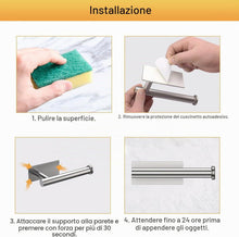 Carica l'immagine nel visualizzatore di Gallery, Ibergrif Porta carta igienica adesivo in acciaio inox