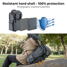 Carica l&#39;immagine nel visualizzatore di Gallery, K&amp;F Concept Zaino per Fotocamera Professonale, Borsa Fotocamera Fotografia, Zaino Fotocamera Impermeabile Antifurto, Grande Capacità, Elevata Stabilità, Scomparto per Laptop da 16 Pollici, Grigio
