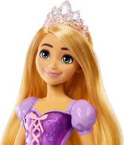 Mattel Disney Princess - Rapunzel bambola vestita alla moda con capi e accessori scintillanti ispirati al film, giocattolo per bambini, 3+ Anni, HLW03