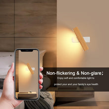 Carica l'immagine nel visualizzatore di Gallery, DELIPOP Applique da Parete LED in Legno 360° Girevole, 3000K Bianco Caldo