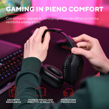 Carica l&#39;immagine nel visualizzatore di Gallery, Trust Gaming GXT 415 Zirox Cuffie Gaming Leggere con Driver da 50 mm per PC, Xbox, PS4, PS5, Switch, Mobile, Jack Audio 3.5 mm, Cavo 2m, Cuffie con Microfono Over-Ear - Nero