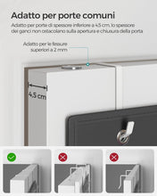 Carica l'immagine nel visualizzatore di Gallery, SONGMICS Organizer da Porta, Organizer Armadio da Appendere Dietro Porta, Portaoggetti con 4 Tasche, per Camera da Letto, Bagno, Dispensa, Cucina, 12 x 33,5 x 100 cm, Nero Inchiostro RDH004B01