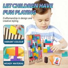 Carica l'immagine nel visualizzatore di Gallery, 3D di Legno Tetris, Cervello Giocattoli con 41 Colorato Blocchi Geometrici, Intelligenza Jigsaw Rompicapo, Regali Educat
