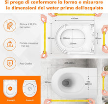 Carica l'immagine nel visualizzatore di Gallery, Ibergrif M41001 Sedile WC D Forma Chiusura Ammortizzata Bianco