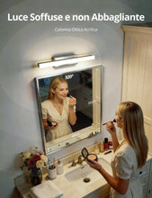 Carica l'immagine nel visualizzatore di Gallery, Yafido Luce per Specchio Bagno 40CM LED Applique Lampada Bianco Naturale 4000K, 9W Cromo Luci IP44 Moderno Lampade sopra