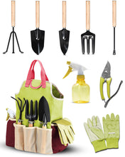 Carica l'immagine nel visualizzatore di Gallery, Set di attrezzi da giardinaggio 9 Pezzi kit giardinaggio, Set Giardinaggio Regali da Giardino per donne e uomini, Includ