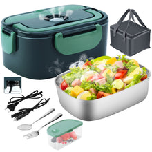 Carica l'immagine nel visualizzatore di Gallery, Lunch Box Elettrico Portatile Scaldavivande per Auto Camion e Ufficio 4 in 1 12V/24V/220V~240V 1.5L 60W Porta Pranzo in 