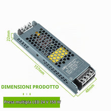 Carica l'immagine nel visualizzatore di Gallery, 24 V DC 150 W LED Alimentatore Trasformatore per Strisce e Luci LED