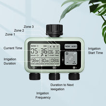 Carica l'immagine nel visualizzatore di Gallery, Johgee Computer di irrigazione con 3 uscite controllate indipendentemente, orologio di irrigazione digitale con display LCD, controllo automatico/manuale