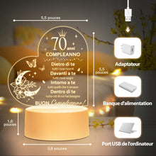 Carica l'immagine nel visualizzatore di Gallery, Regali 70 Anni Donna, 70 Anni Compleanno Donna, Idee Regali Uomo, Lampada