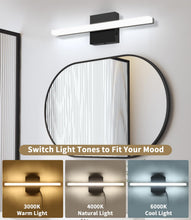 Carica l'immagine nel visualizzatore di Gallery, Lampada da Specchio Bagno 40CM, LED 3000-6000K con Interruttore Temperatura, Applique Moderna con Schermo Acrilico, Risp