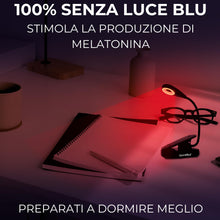 Carica l'immagine nel visualizzatore di Gallery, Puremind Lampada Lettura Luce Rossa con Pinza USB Ricaricabile - Senza Luce Blu + Flicker Free - Collo Flessibile 360º +