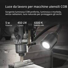 Carica l'immagine nel visualizzatore di Gallery, Luce a collo d'oca flessibile a led 500 lumen fissata con viti Lampada da lavoro per illuminazione industriale per macch