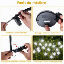 Carica l'immagine nel visualizzatore di Gallery, Luci Natalizie Solari, 4 Pezzi Luci Solari da Giardino 32LED Fiocchi di neve Lucciole Luci di Natale Esterno, Addobbi Na