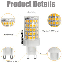 Carica l'immagine nel visualizzatore di Gallery, Confezione da 3 Lampadine a LED G9 da 10W equivalenti a 100W Alogene, 86 LED, 1000Lm, Angolo di Diffusione 360°, Ultra L