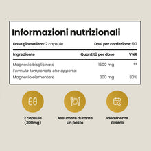 Carica l'immagine nel visualizzatore di Gallery, VitaBright Magnesio Bisglicinato 300 mg – 180 Capsule Magnesio Glicinato