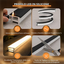 Carica l'immagine nel visualizzatore di Gallery, 5 Metri Silicone Profilo LED Nero Per Pannelli Fonoassorbenti