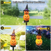 Carica l'immagine nel visualizzatore di Gallery, YZYOE 5 set di lampade decorative a LED solari fantasma, affascinanti puppetti di neve all'aperto impermeabili Halloween e lampade decorative Natale, 2 modalità illuminazione calda.